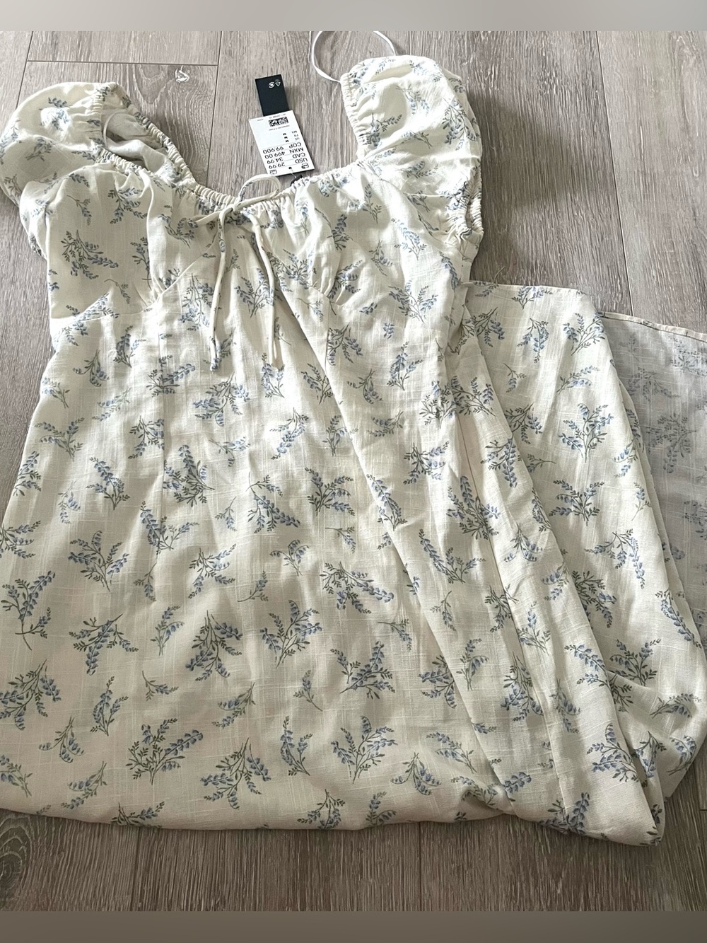 H&M Cream Floral Maxi Dress
